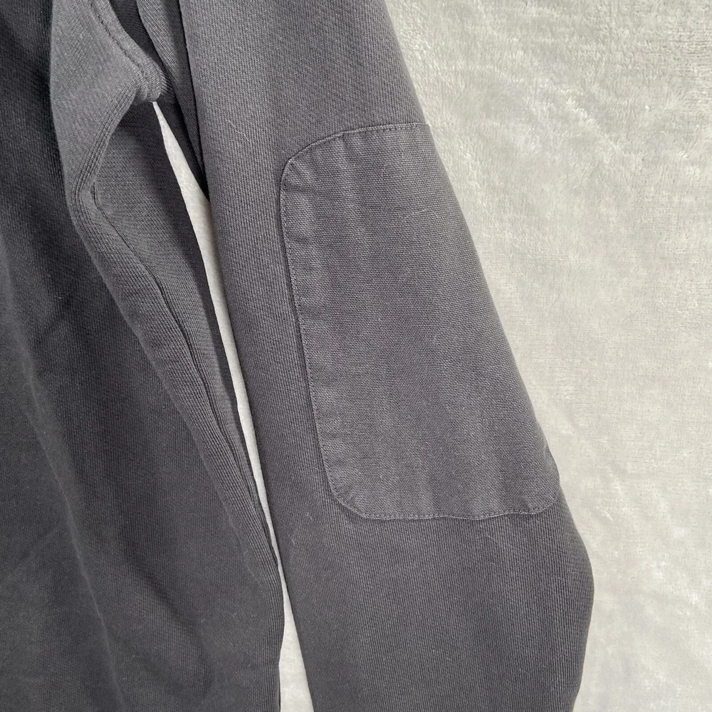UNTUCKit Sweater Mens Large 1/4 Zip Pullover Elbow Patches Black Cotton Casual
